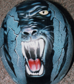 motorcycle helmet airbrushed